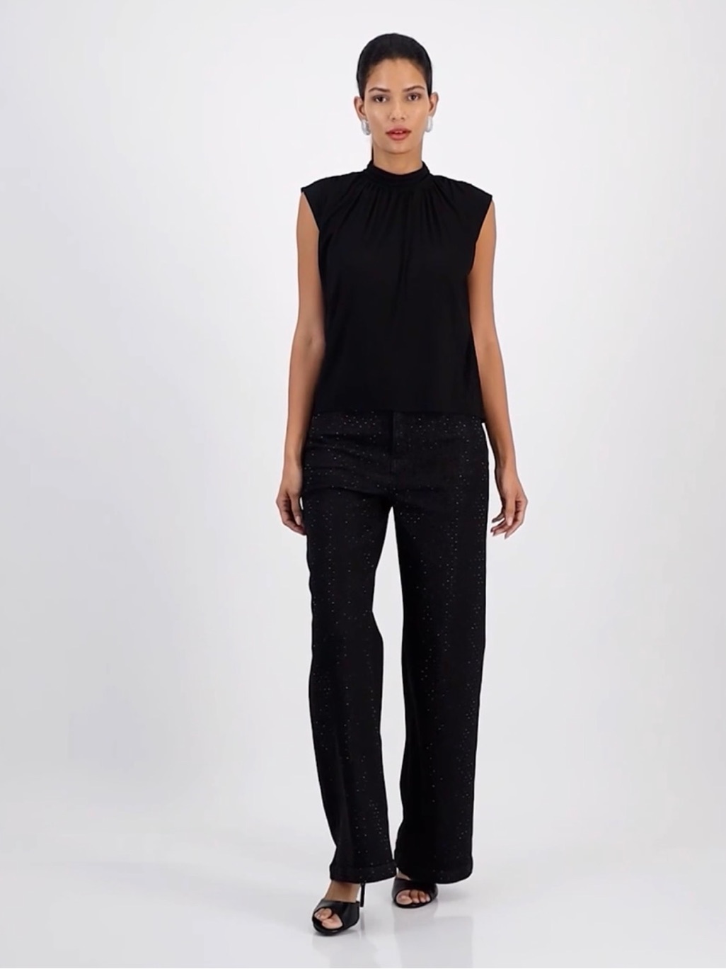 Inc International Concepts Sleeveless Mock Neck Camisole In Black